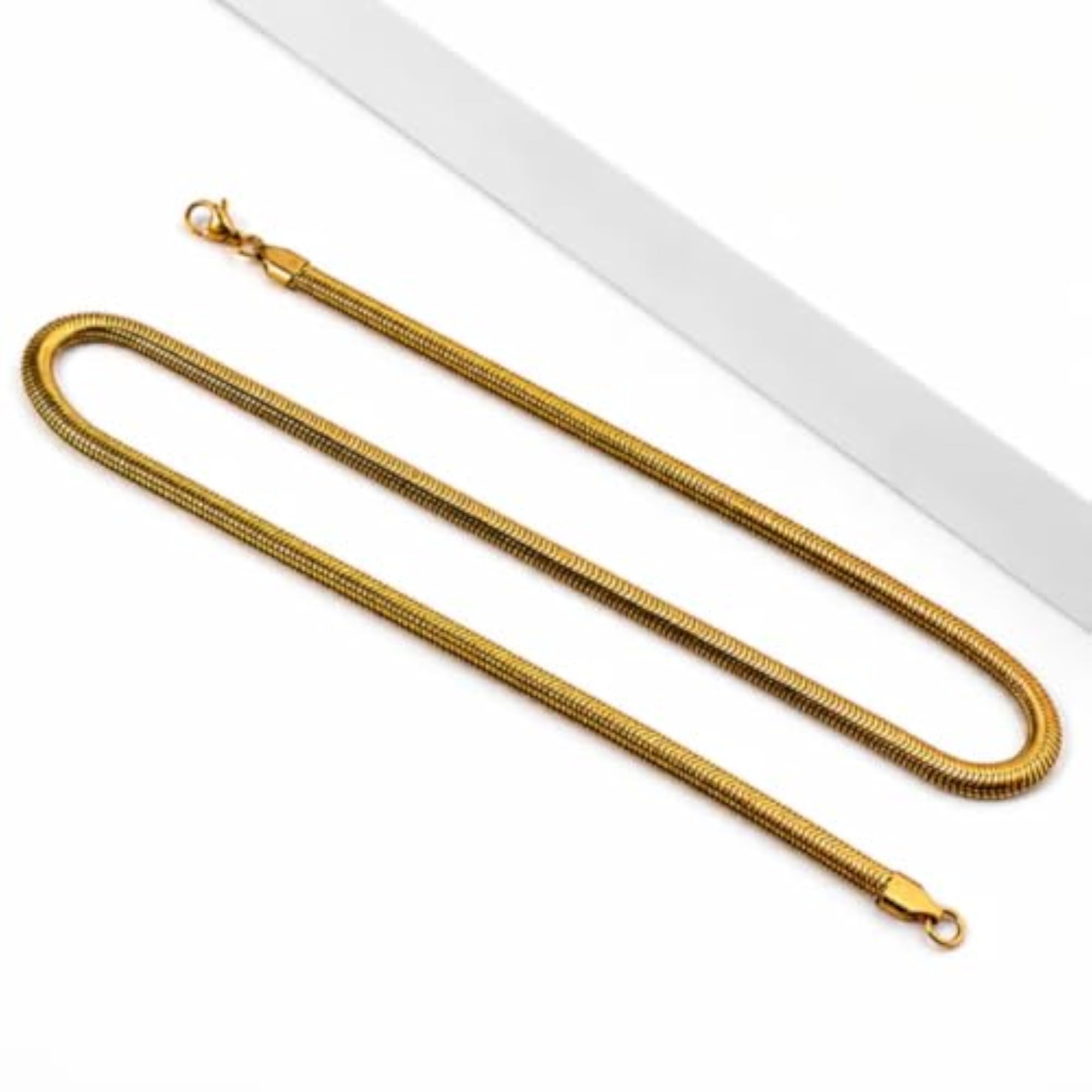 6mm Gold Cobra Chain Necklace for Men & Women
